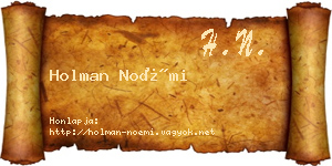 Holman Noémi névjegykártya