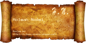 Holman Noémi névjegykártya